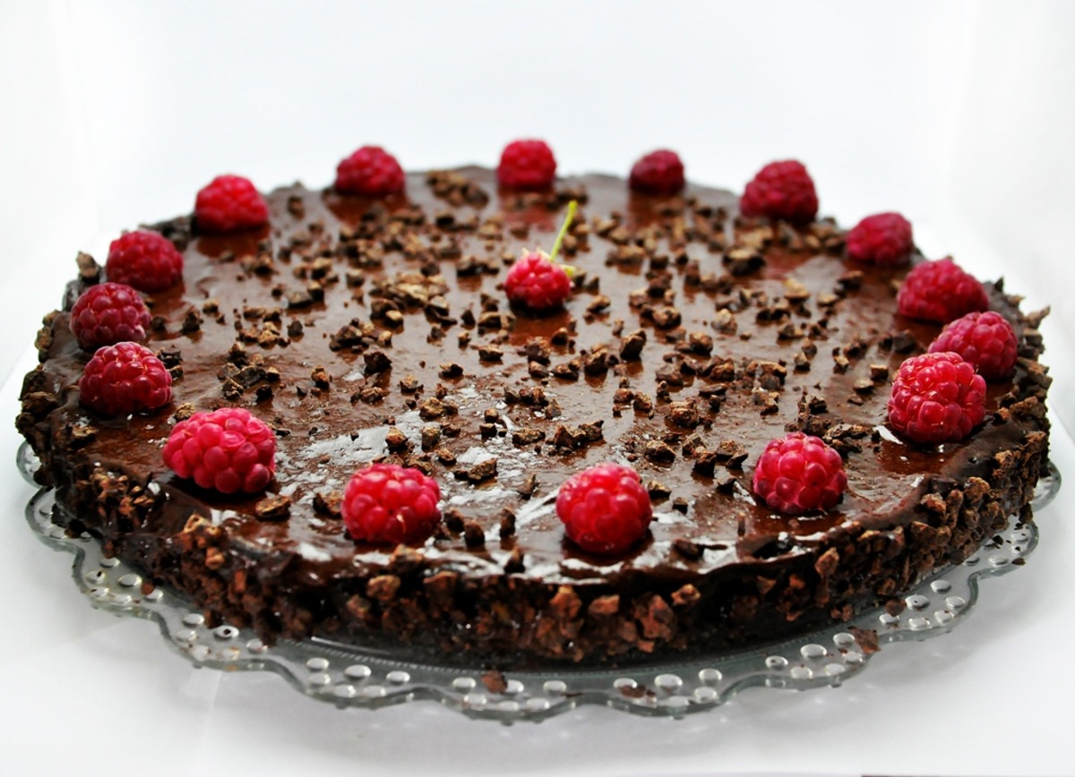 Raw Vegan Chocolate and Raspberry Birthday Cake image