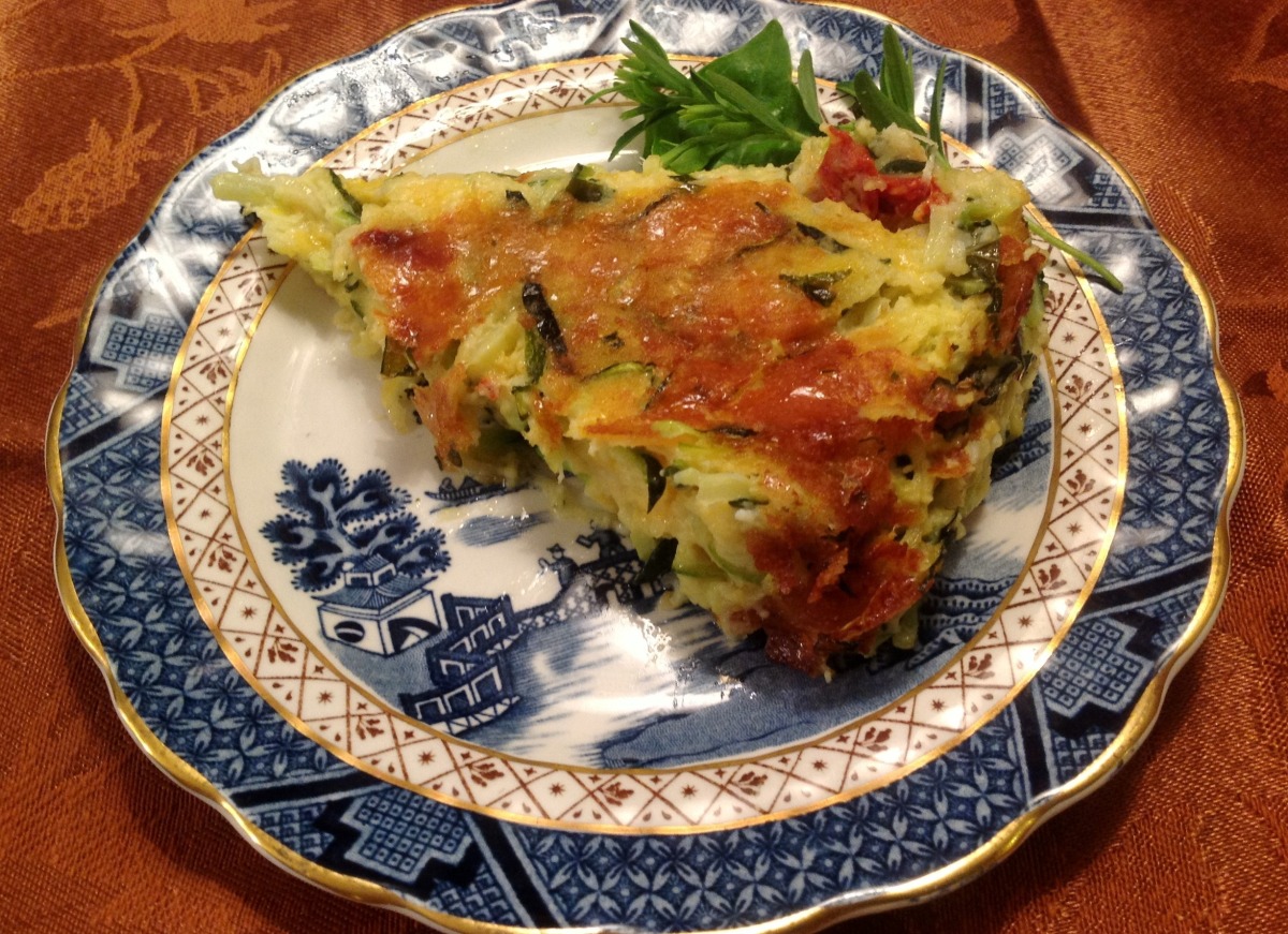 Zucchini and Semi-Dried Tomato Slice/Bake image