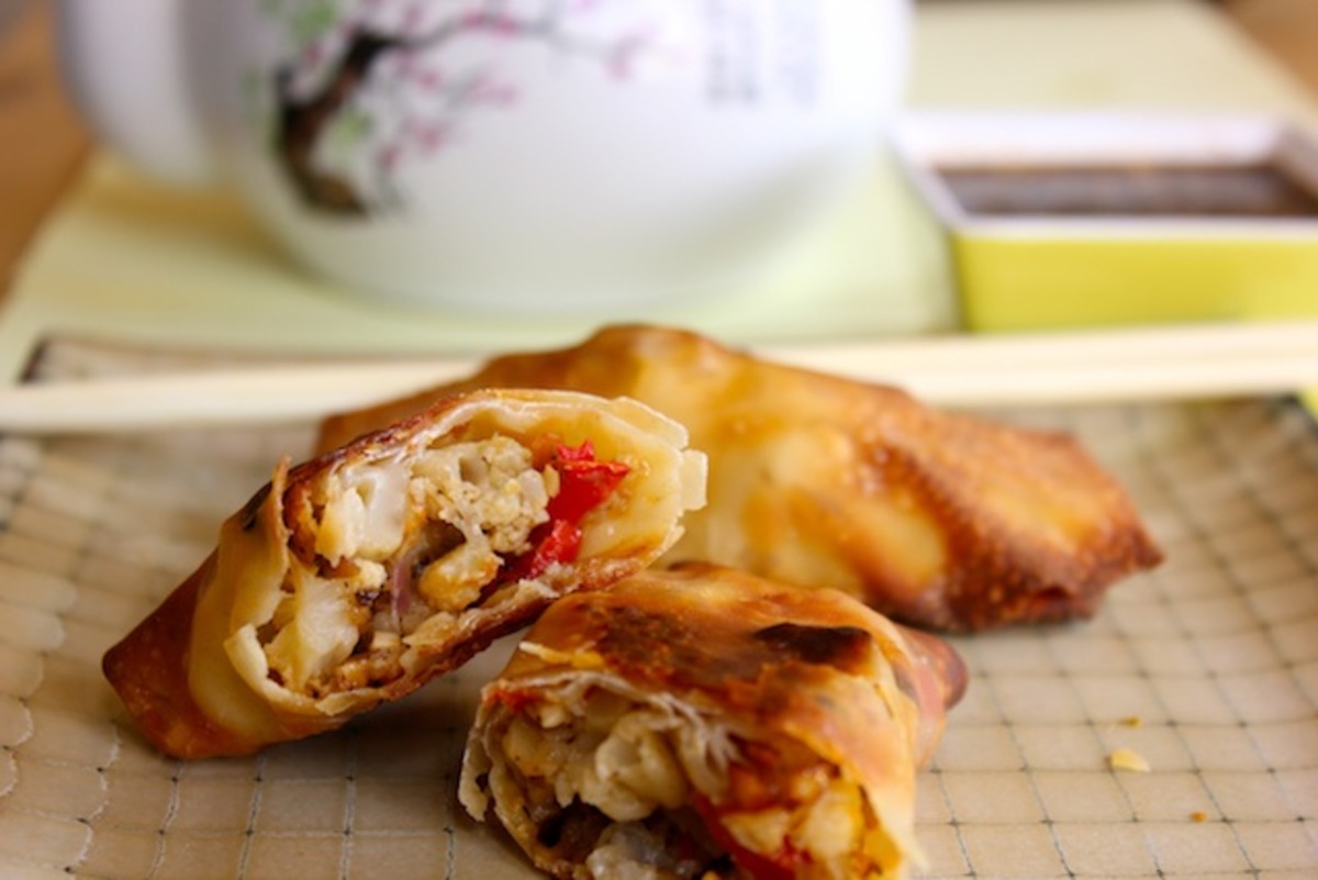 Cauliflower Egg Rolls With Sweet and Sour Sauce-image