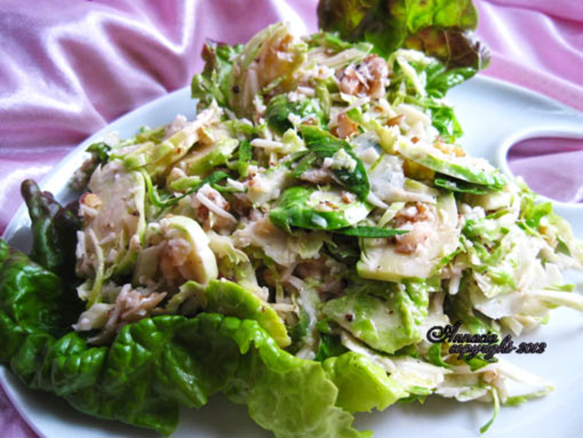 Brussels Sprout Salad With Walnuts Recipe Food Com