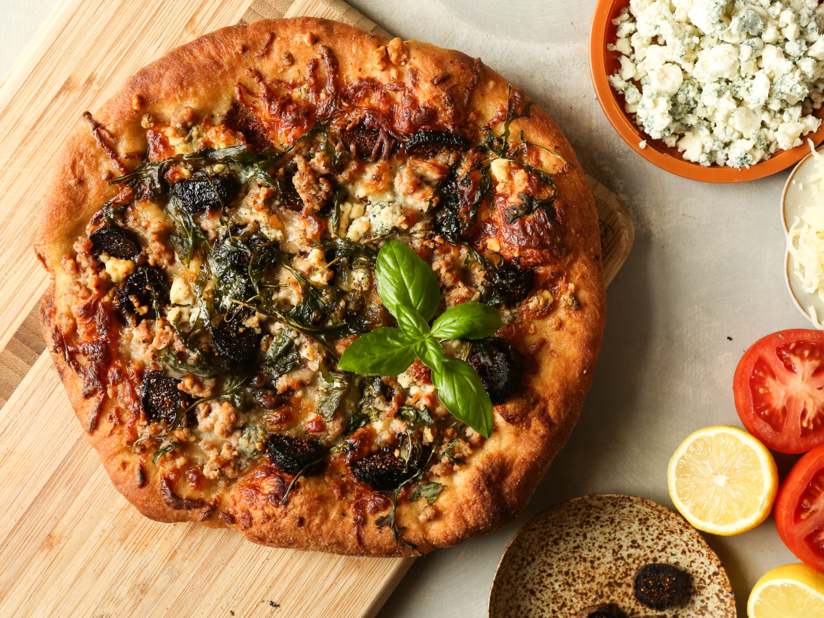 Maggie and Peter's Blue Cheese and Fig Pizza