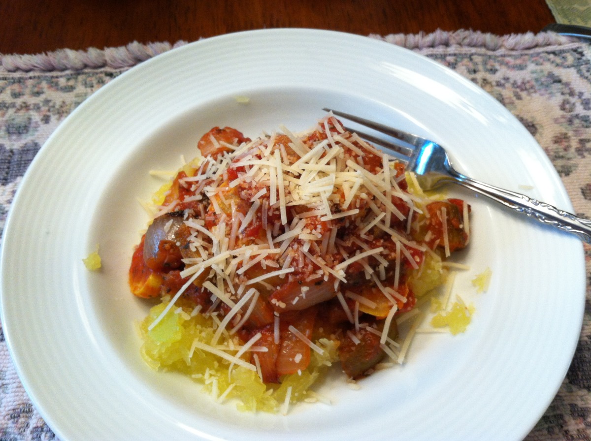 Roasted Garden Vegetables With Spaghetti Squash image