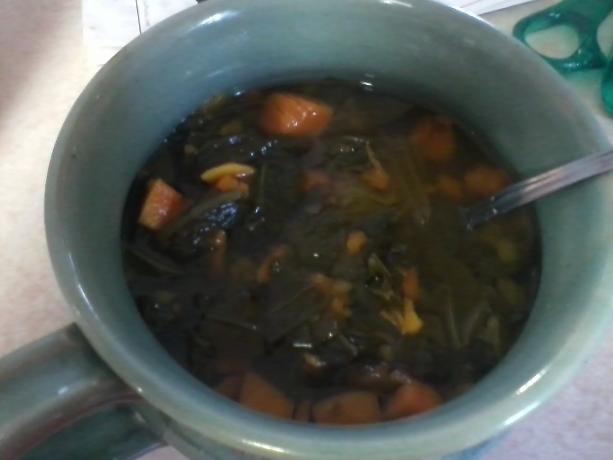Flu Fighting Mustard Green and Sweet Potato Soup