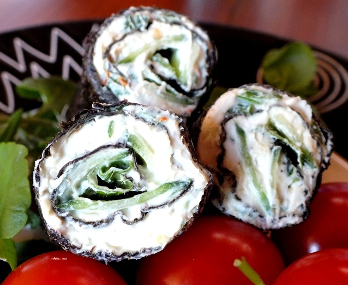 Cream Cheese Snacks Rolled in Nori Leaves image