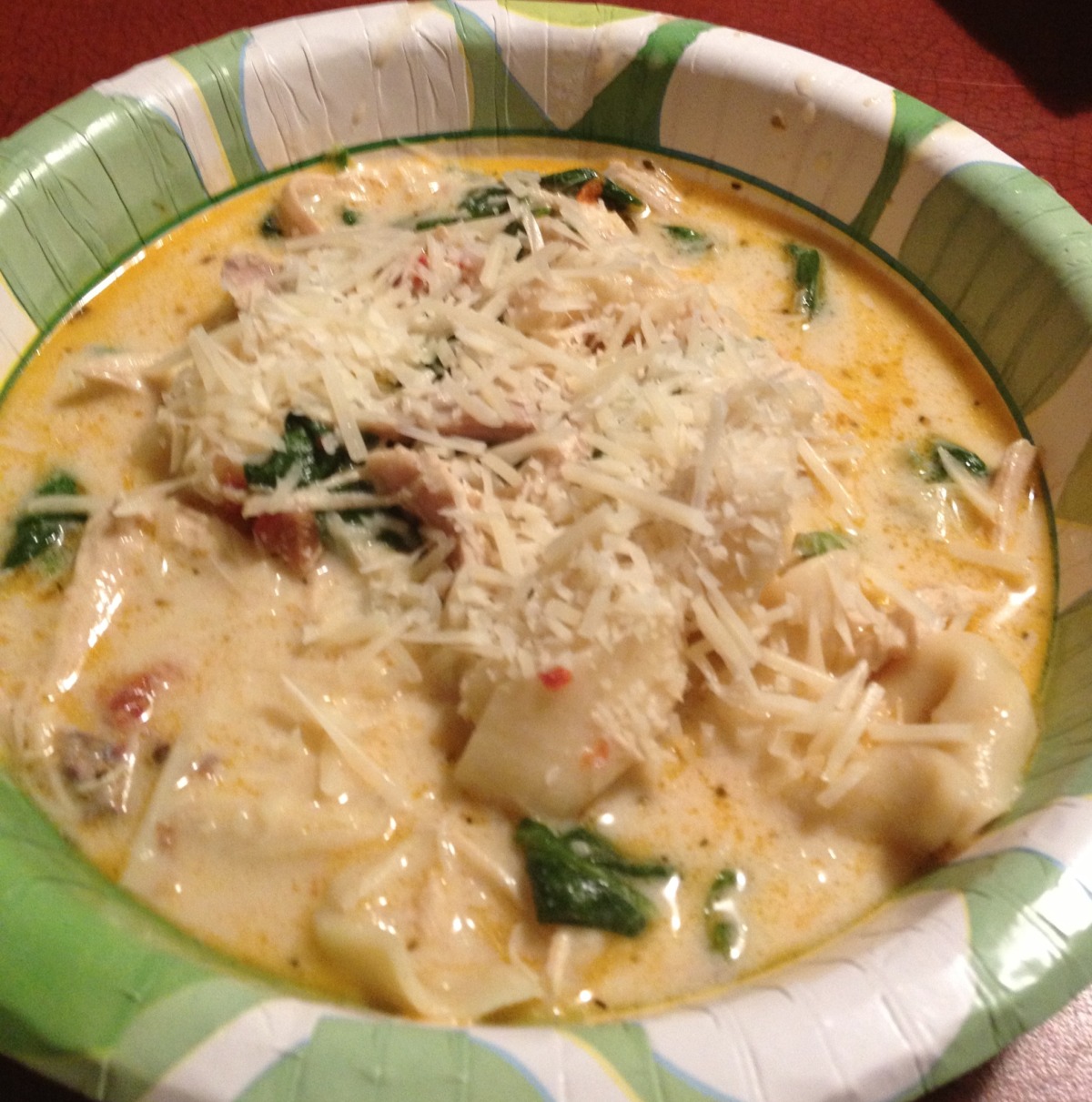 Chicken Tortellini Florentine Soup