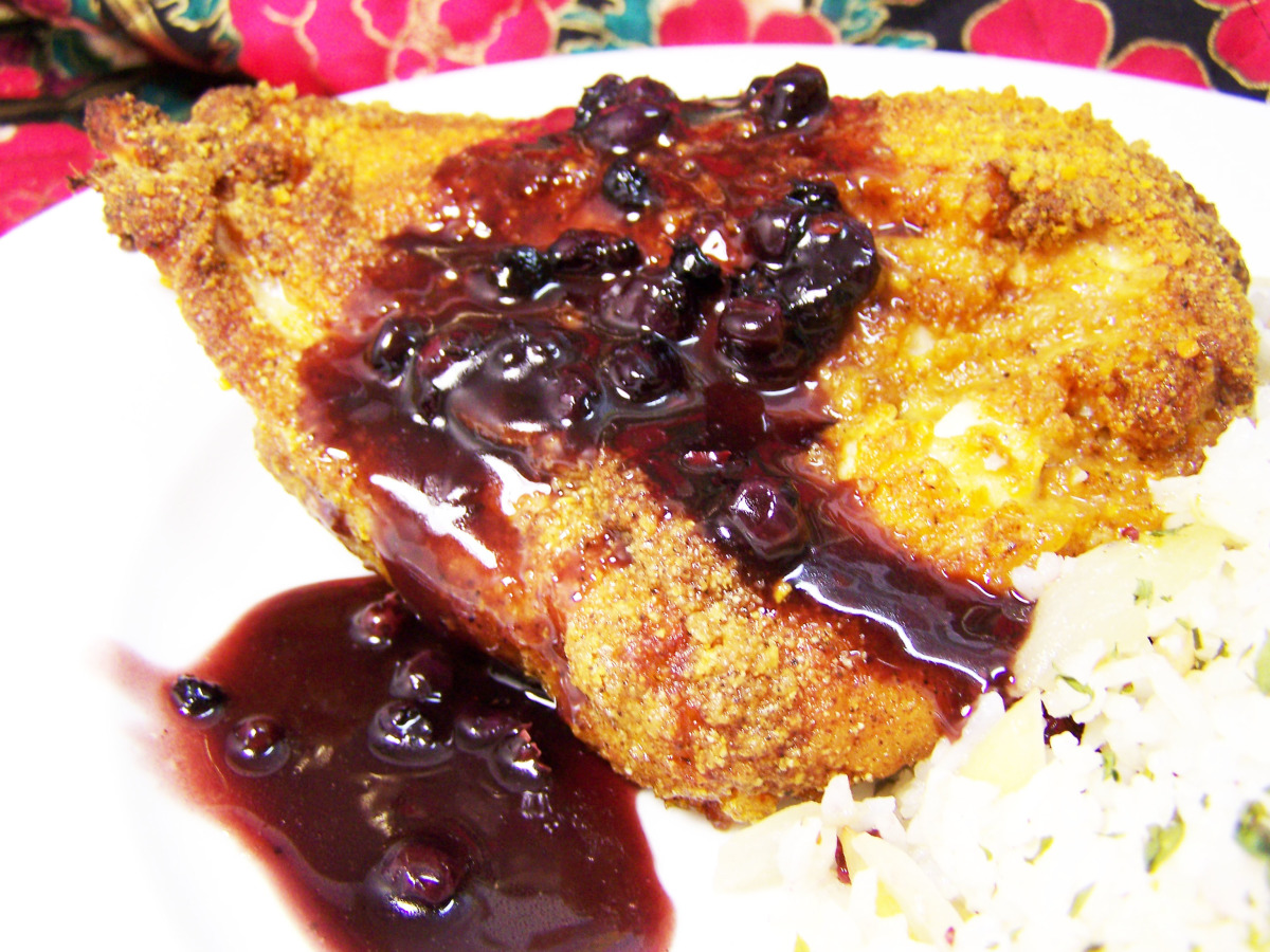 Roasted Chicken with Blueberry Peppercorn Sauce image