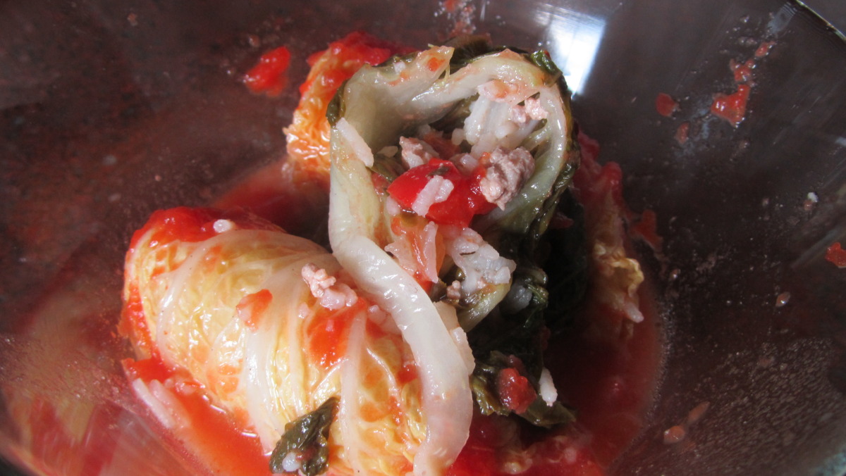 Sweet and Sour Braised Pork Stuffed Napa Cabbage Rolls image