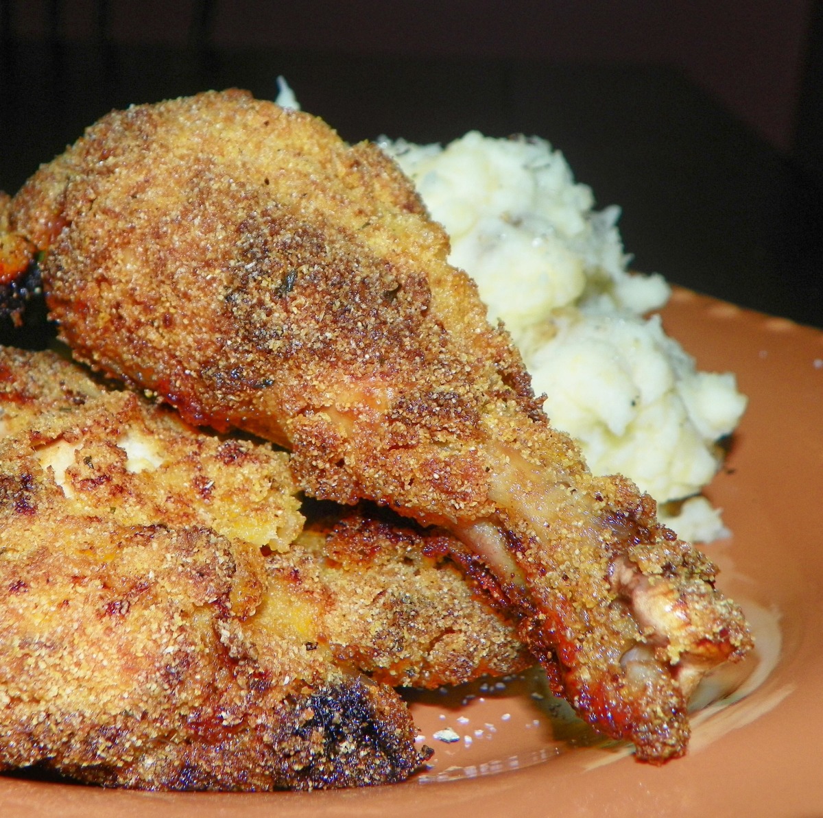 Cornmeal-Crusted Oven-Fried Chicken image