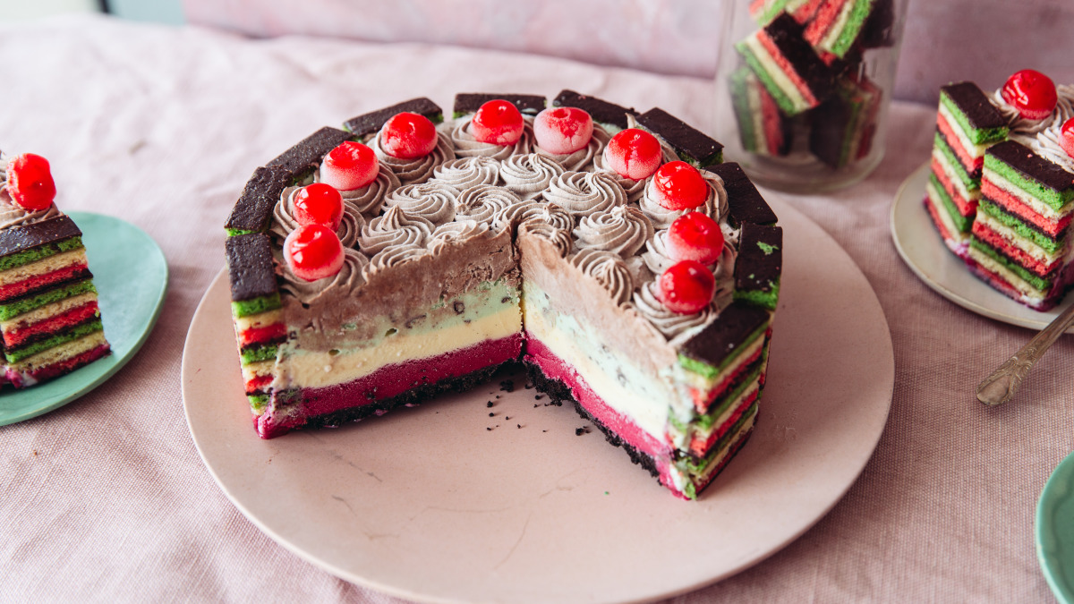Pink Rainbow Cake | Crumbs of Love