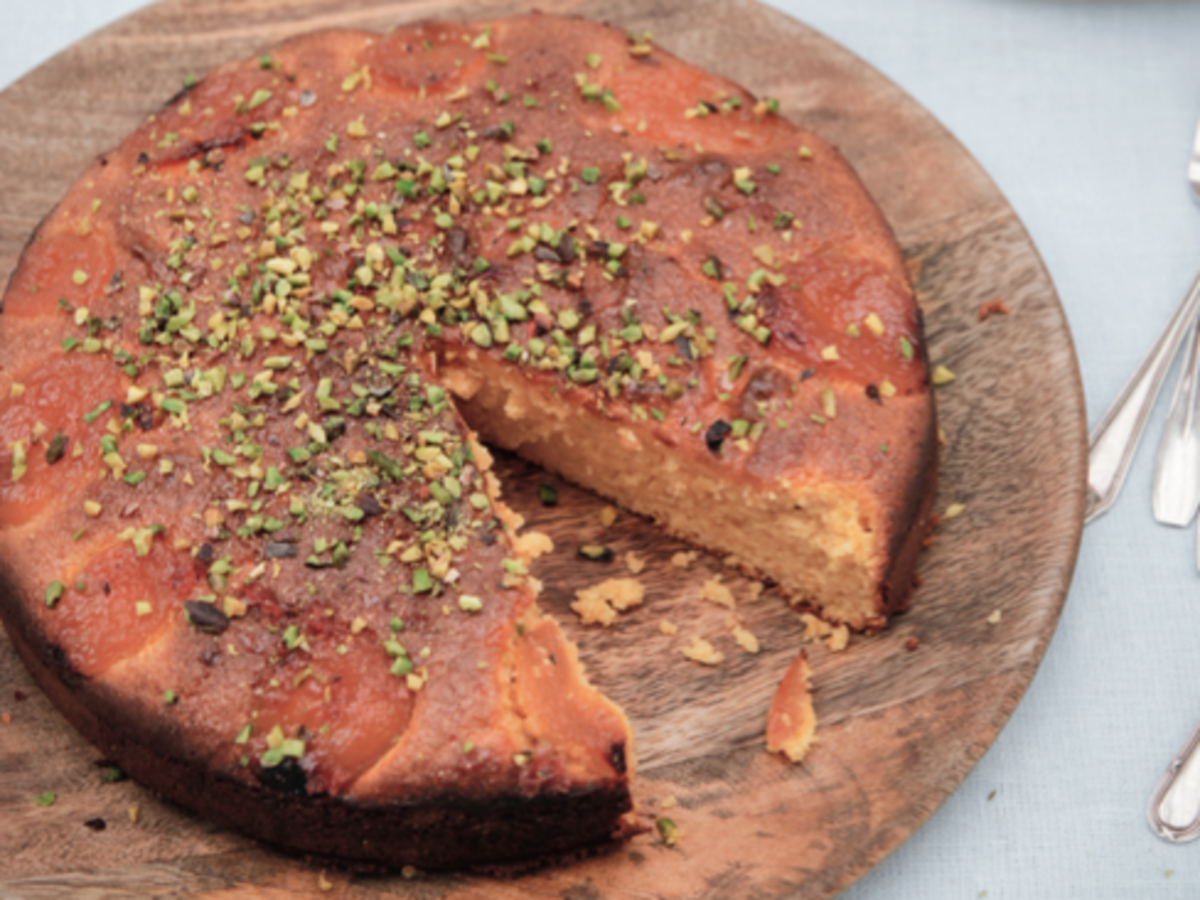 Apricot Almond Cake With Rosewater & Cardamom image
