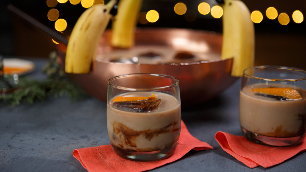 Chocolate-Banana Punch with Coffee Cubes