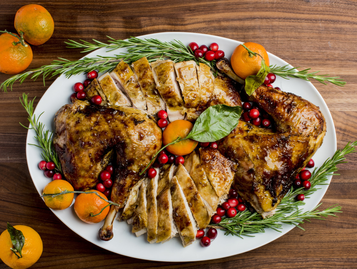 Cranberry-Glazed Spatchcocked Turkey