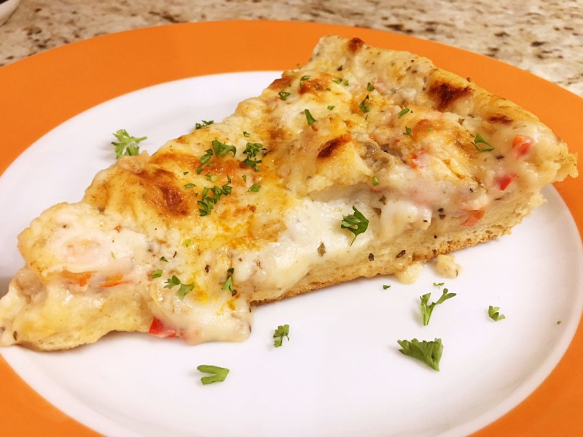 White Sauce Seafood Pizza Recipe Food Com