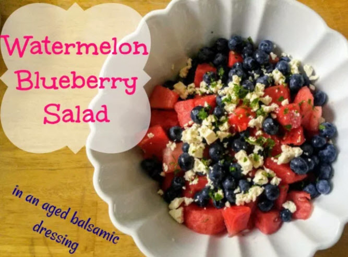 Watermelon Blueberry Salad With Balsamic Dressing Recipe Food Com
