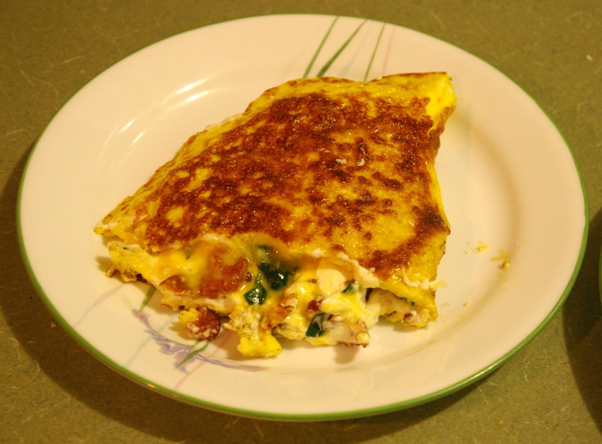 Spinach and Cream Cheese Omelette_image