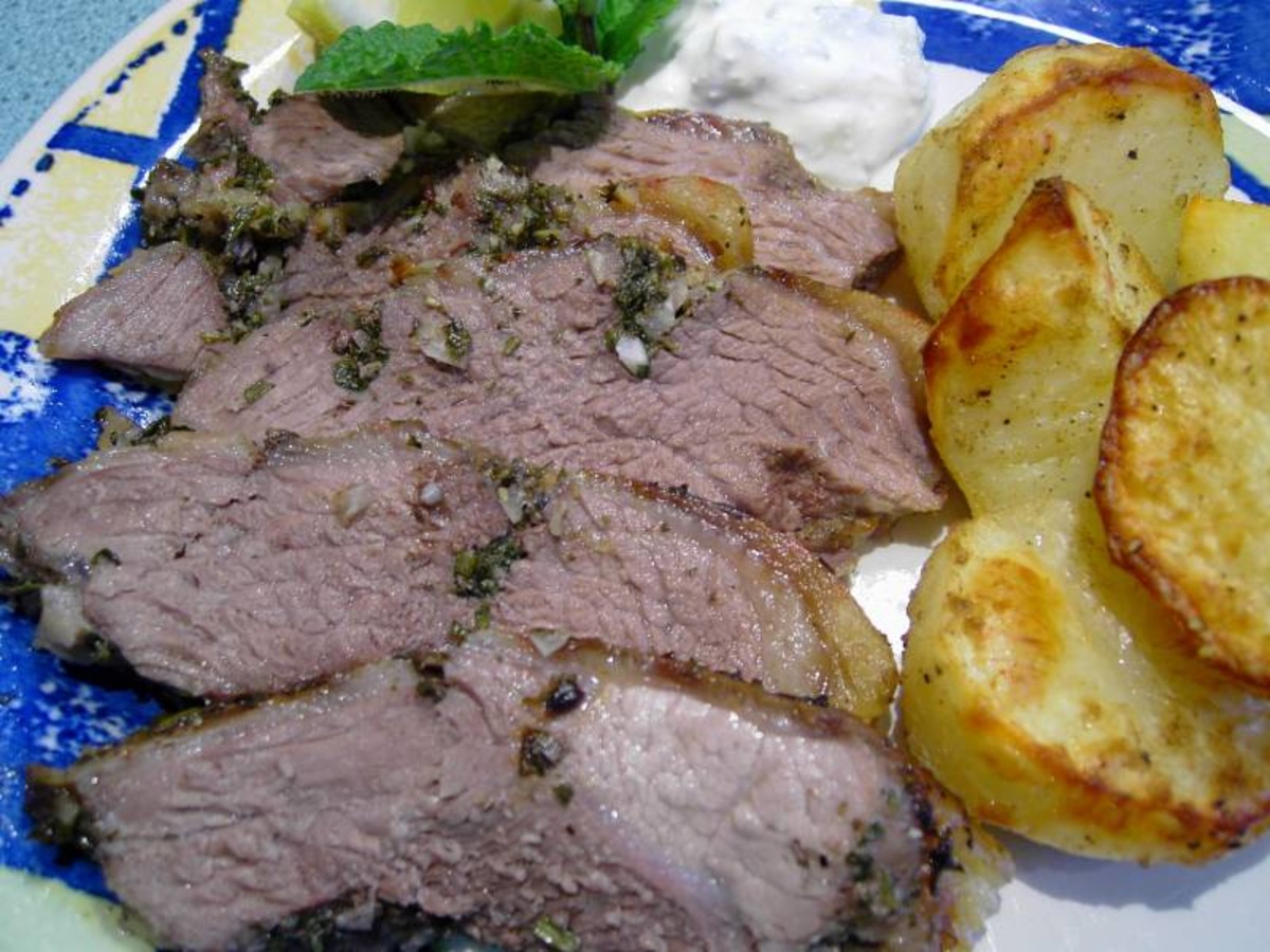 Grilled Butterflied Leg of Lamb with Lemon, Herbs and Garlic image