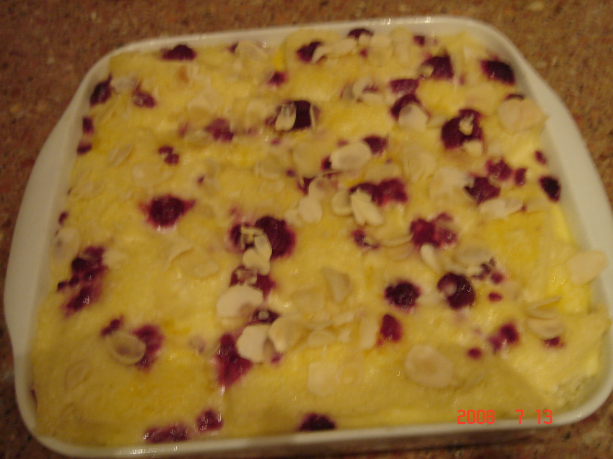 Raspberry Bread & Butter Pudding image