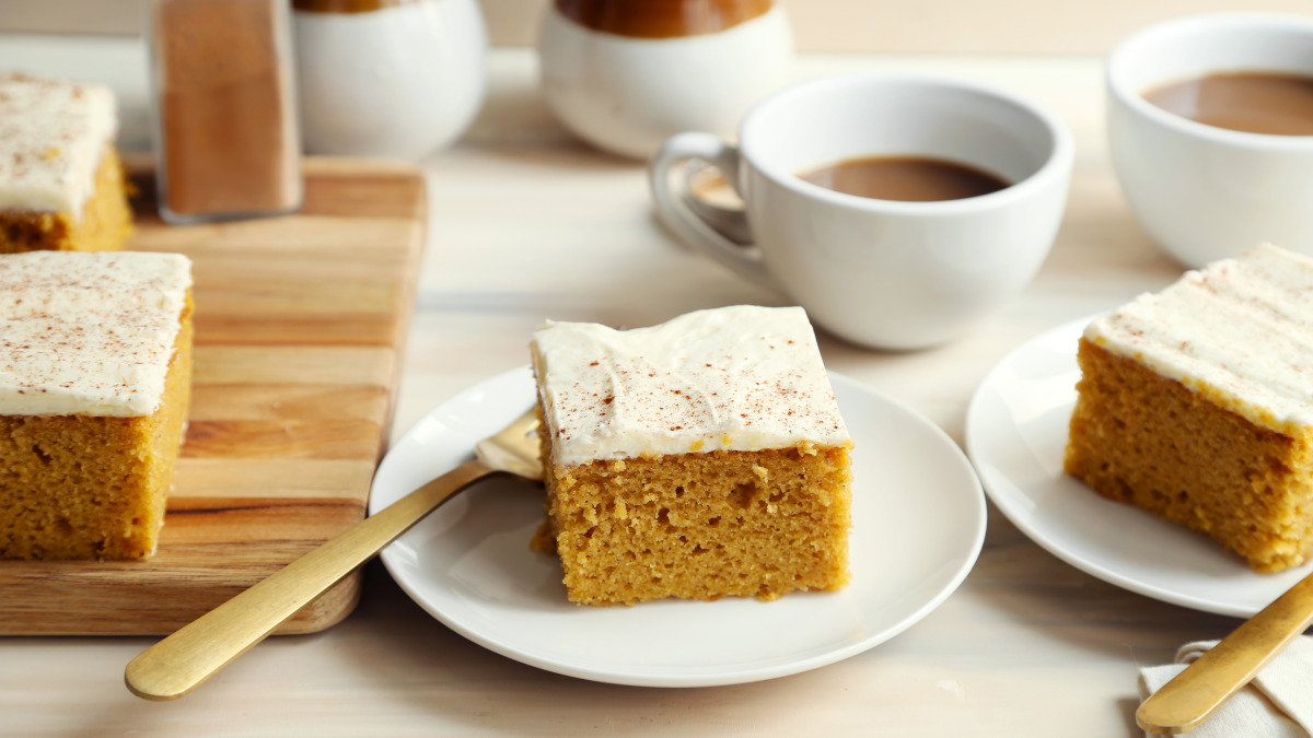 Pumpkin Bars with Cream Cheese Frosting - Two Sisters