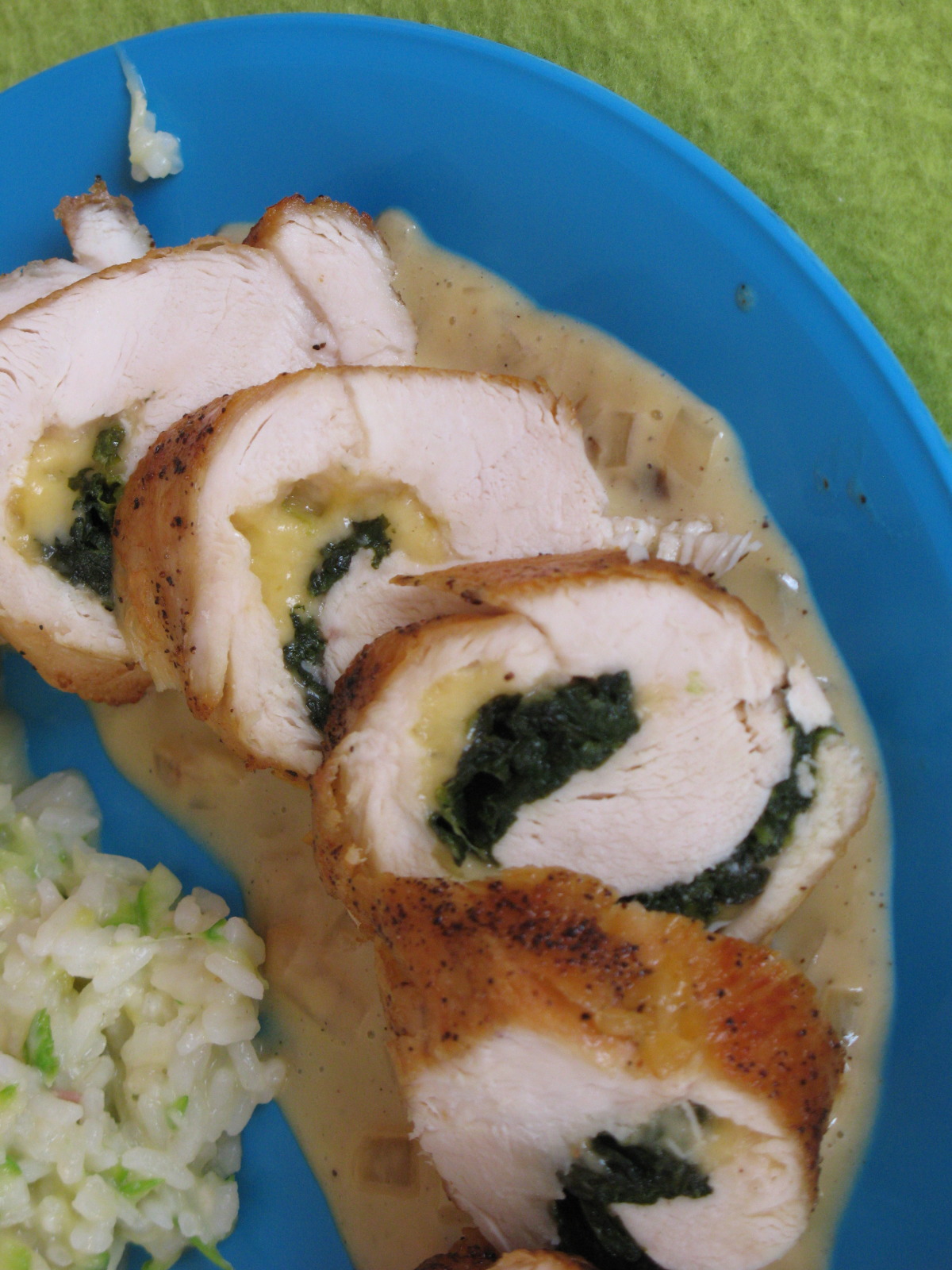 Chicken Breasts stuffed with Fontina Cheese and Spinach