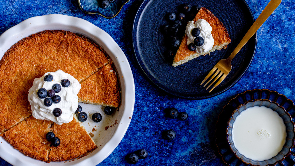 Fast and Easy Coconut Custard Pie