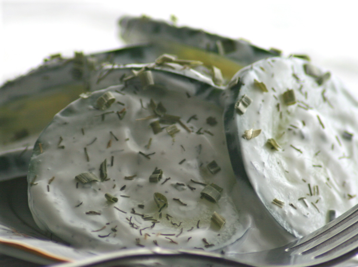 Cucumber in Sour Cream Salad