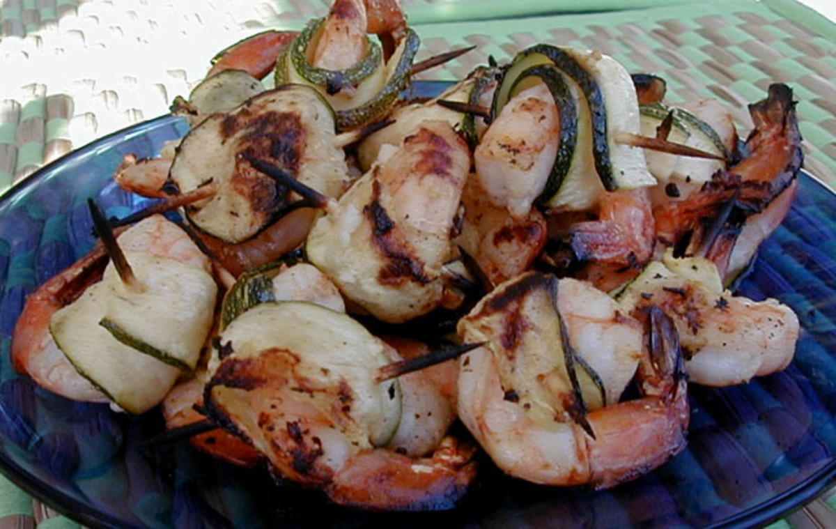 Grilled Zucchini-Wrapped Shrimp