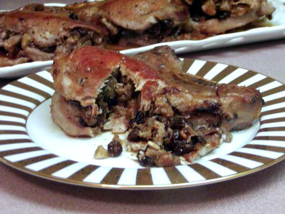 AppleRaisin Stuffed Pork Chops Recipe