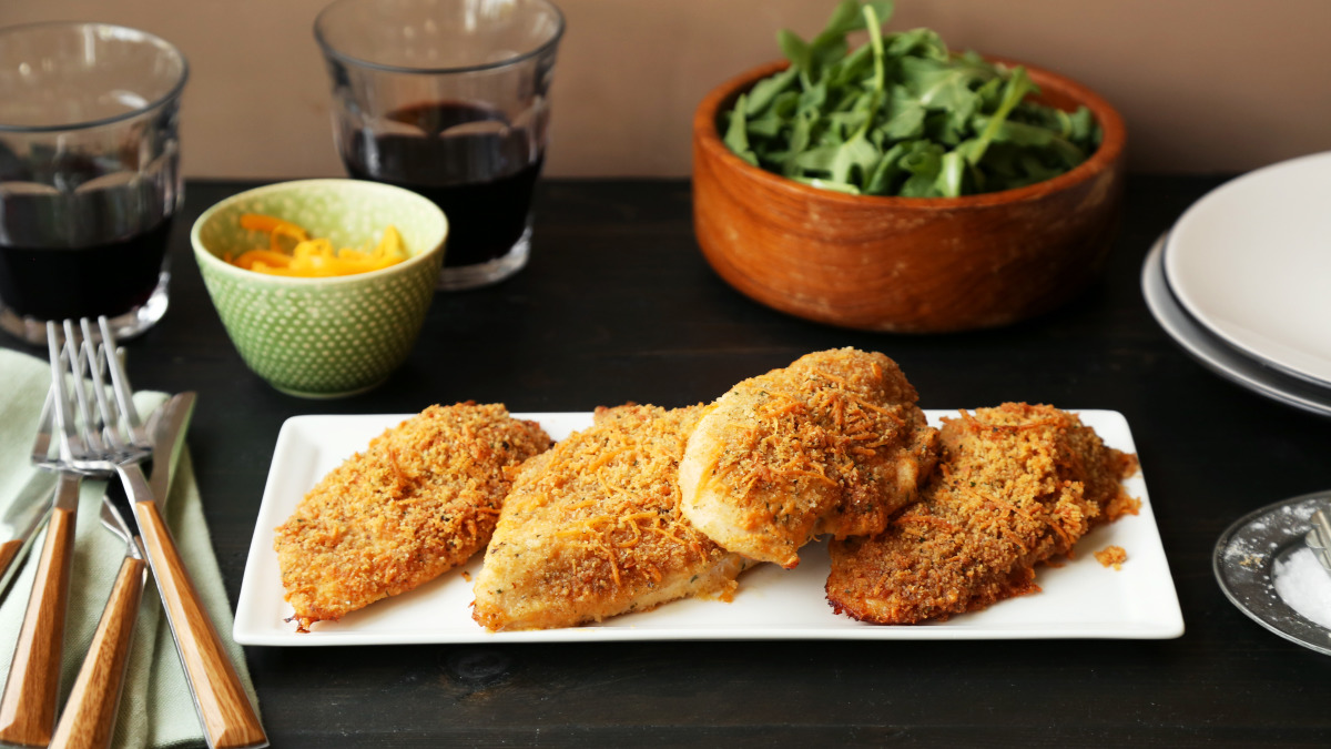 Kittencal's Moist Cheddar-Garlic Oven Fried Chicken Breast-image