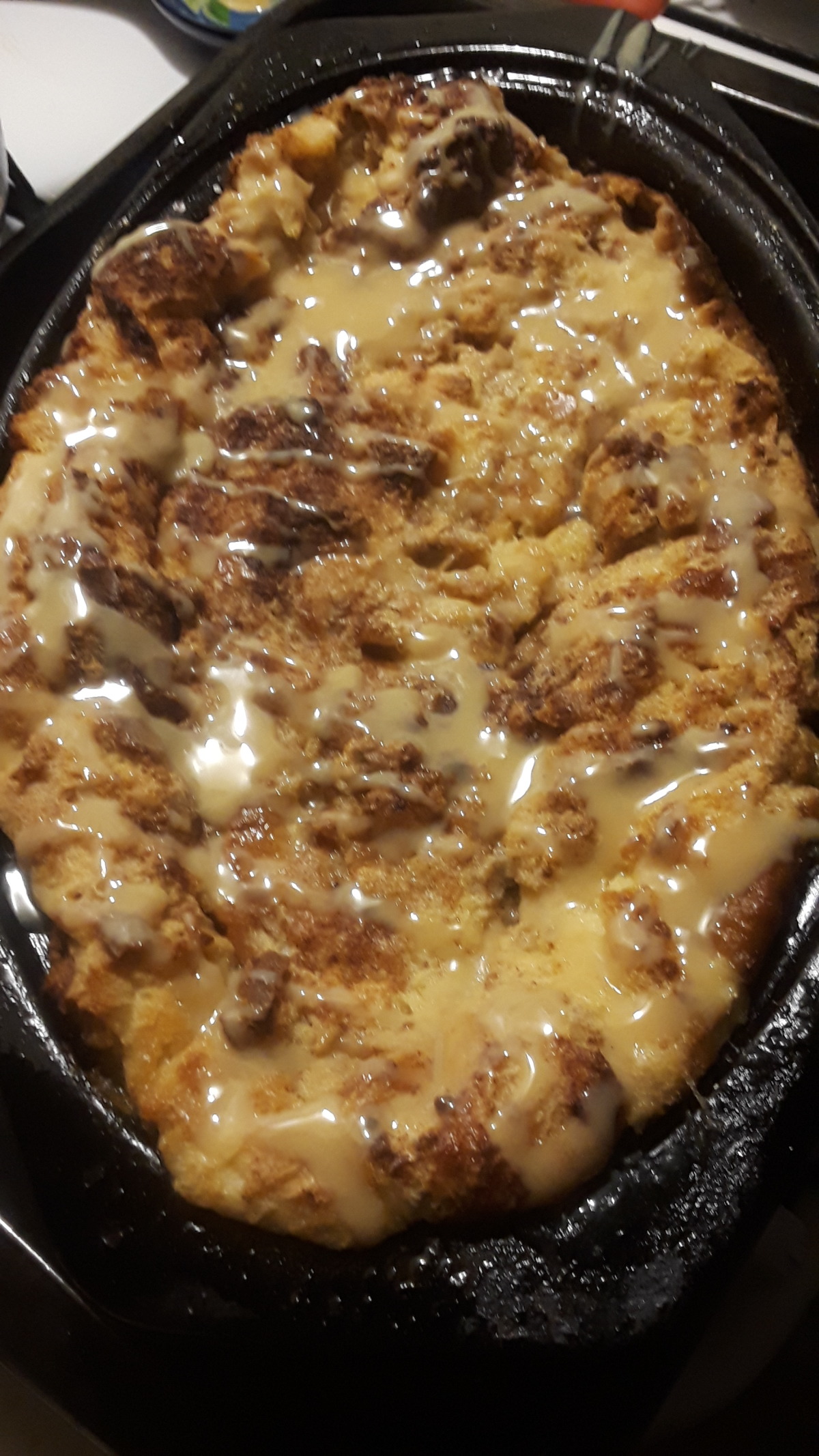 Old Fashion Bread Pudding With Caramel Sauce