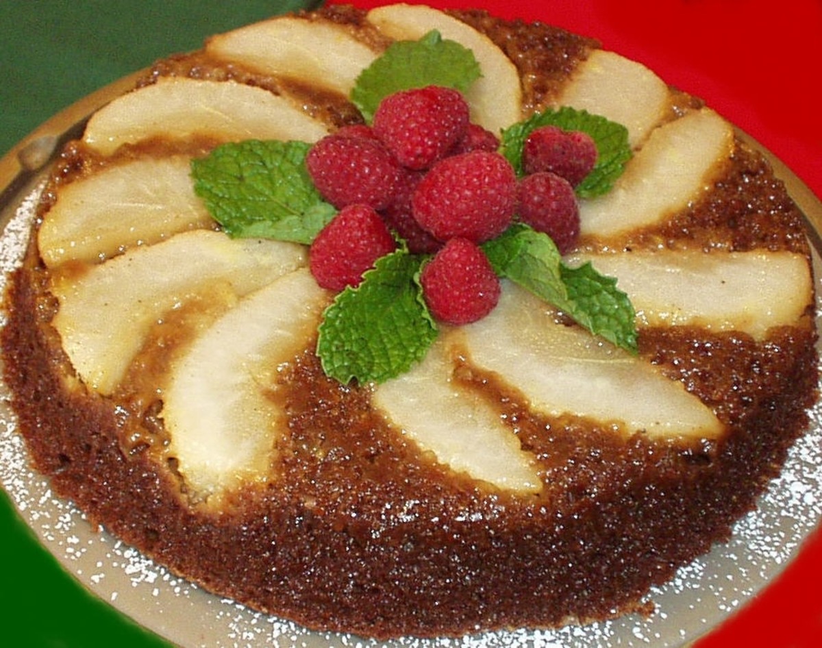 Pear Upside-Down Gingerbread Cake image