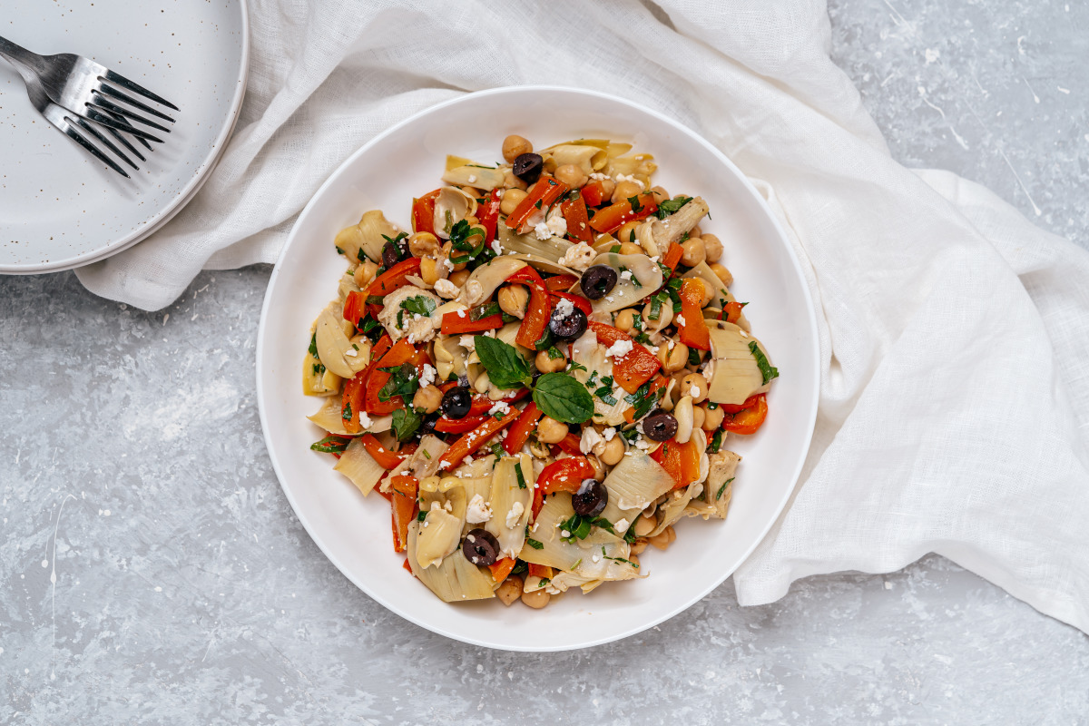 Marinated Chickpea and Artichoke Salad with Feta-image