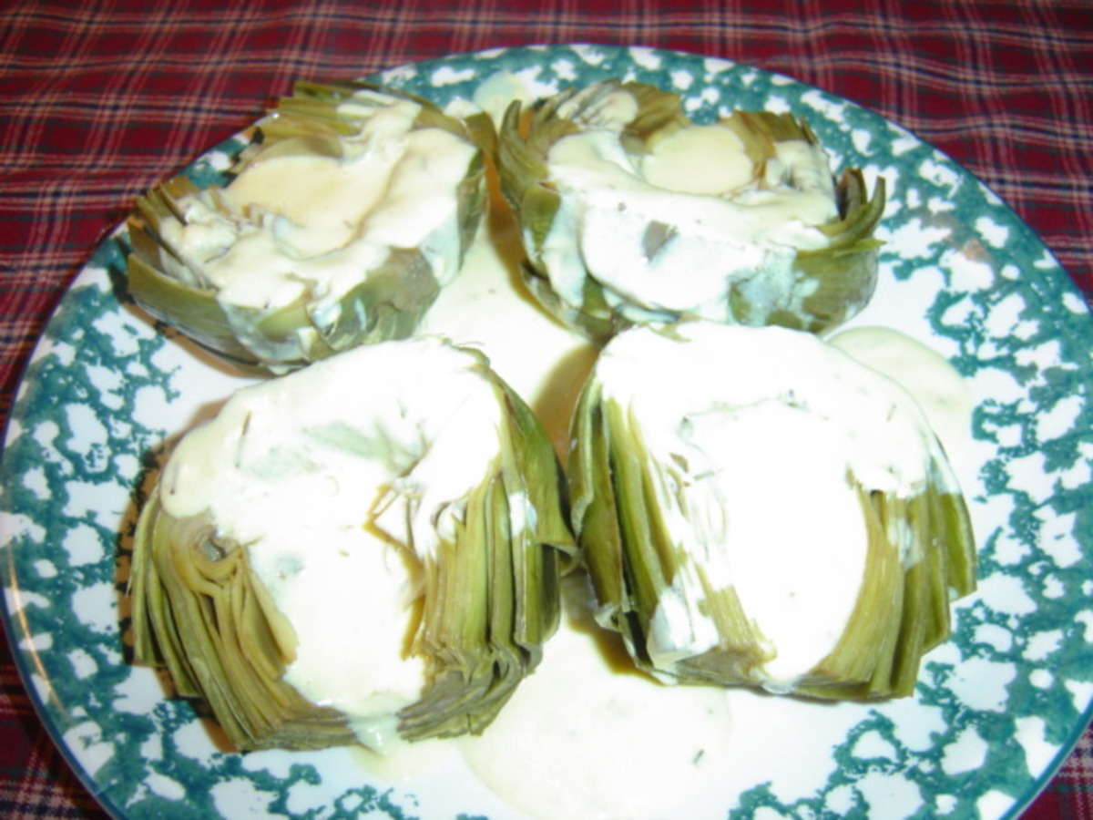 Artichokes With Lemon Rosemary Sauce
