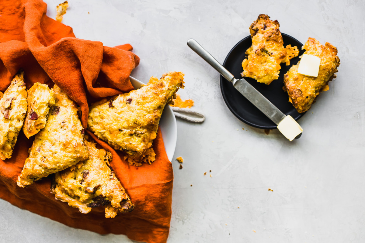 Bacon, Egg and Cheddar Scones