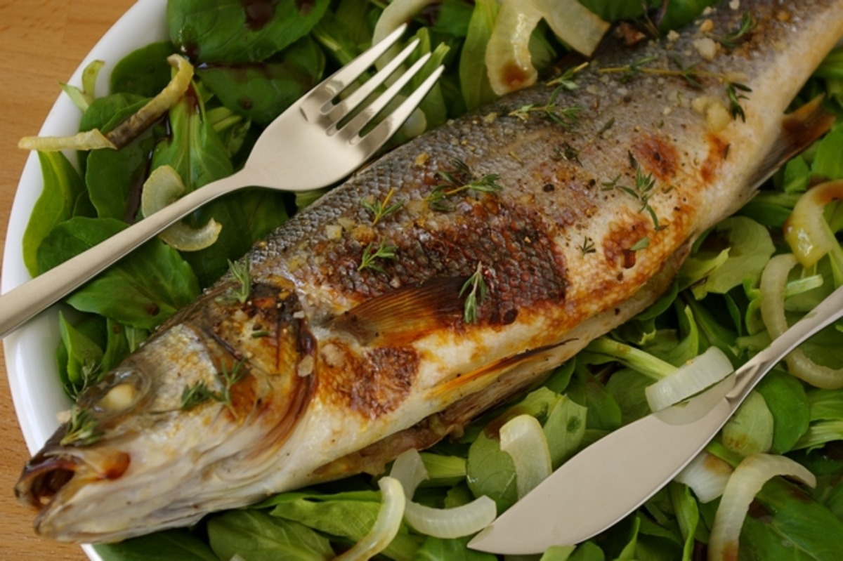 Sea Bass Baked With Onion and Honey image