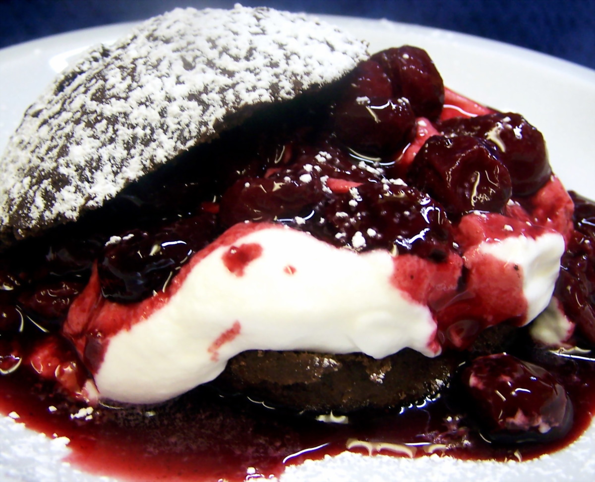 Chocolate Shortcakes With Sour Cherry Topping