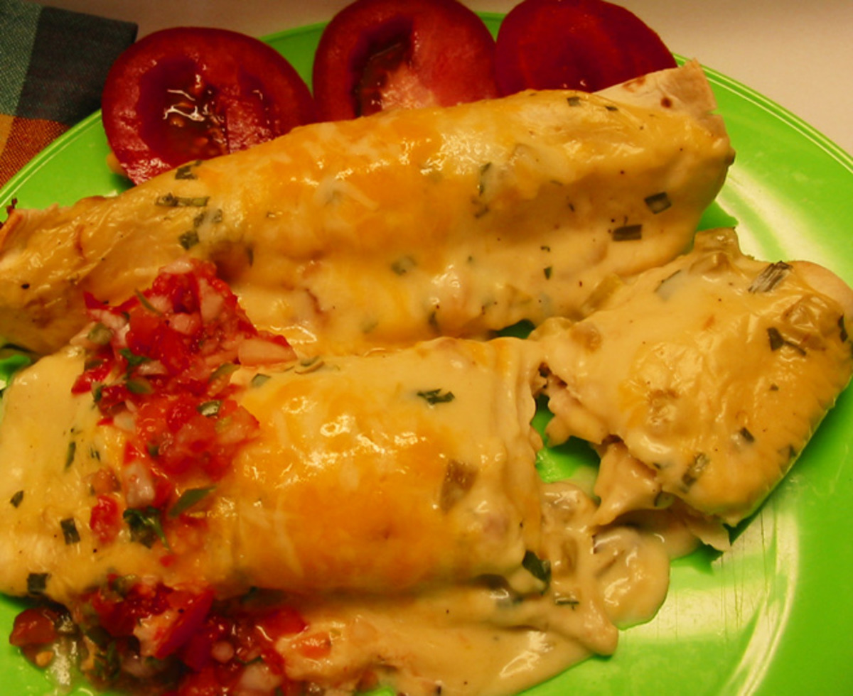 Easy Cheese and Sour Cream Enchiladas