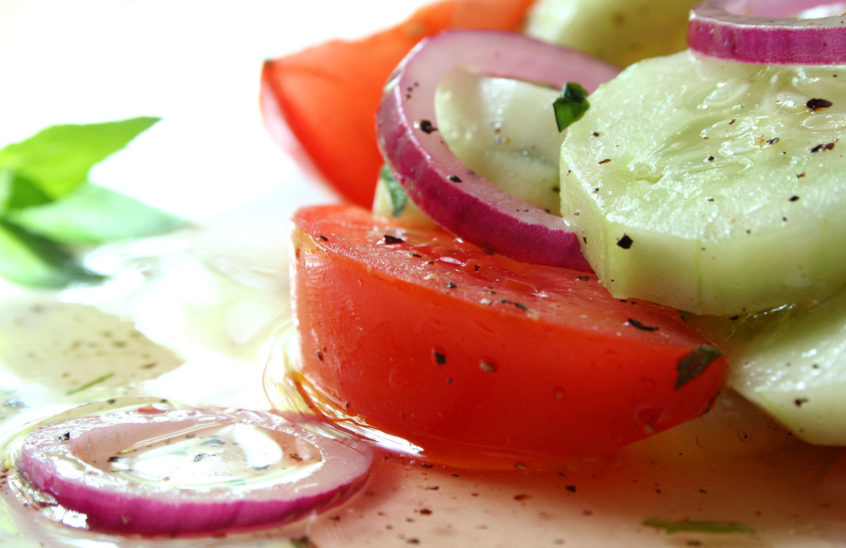Marinated Cucumbers, Onions, and Tomatoes image