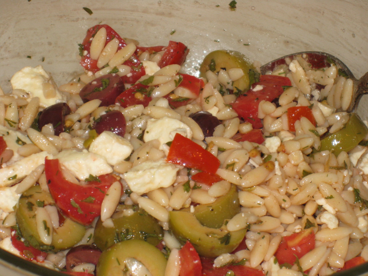 Orzo / Tomato Salad with Feta and Olives image