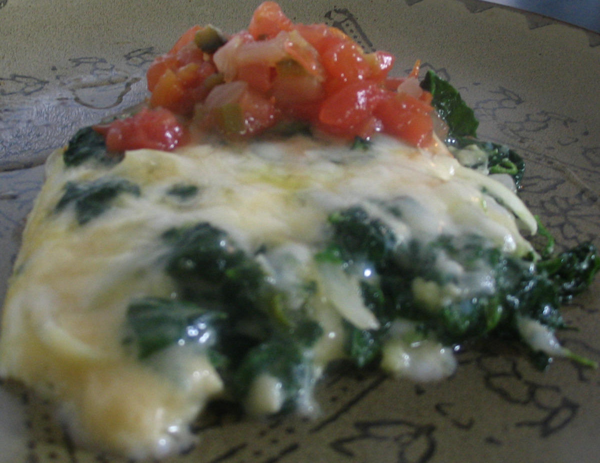 Light Spinach Frittata With Salsa image