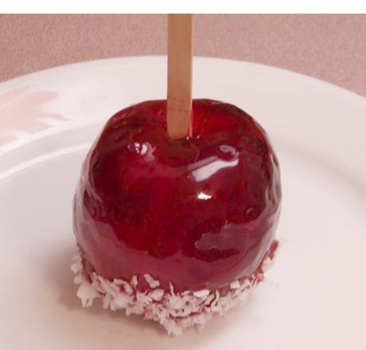 Candied Apples Topped With Coconut image