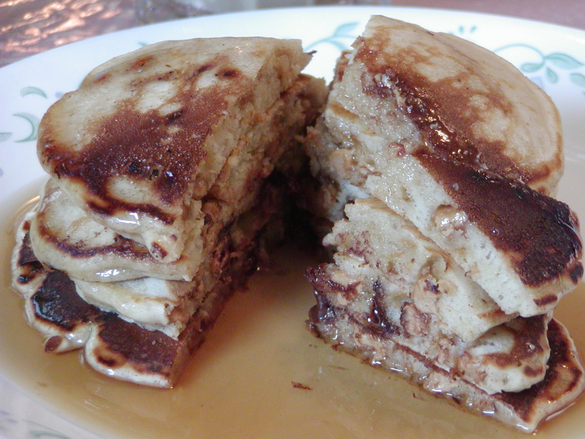 Peanut Butter Chip & Chocolate Chip Pancakes image