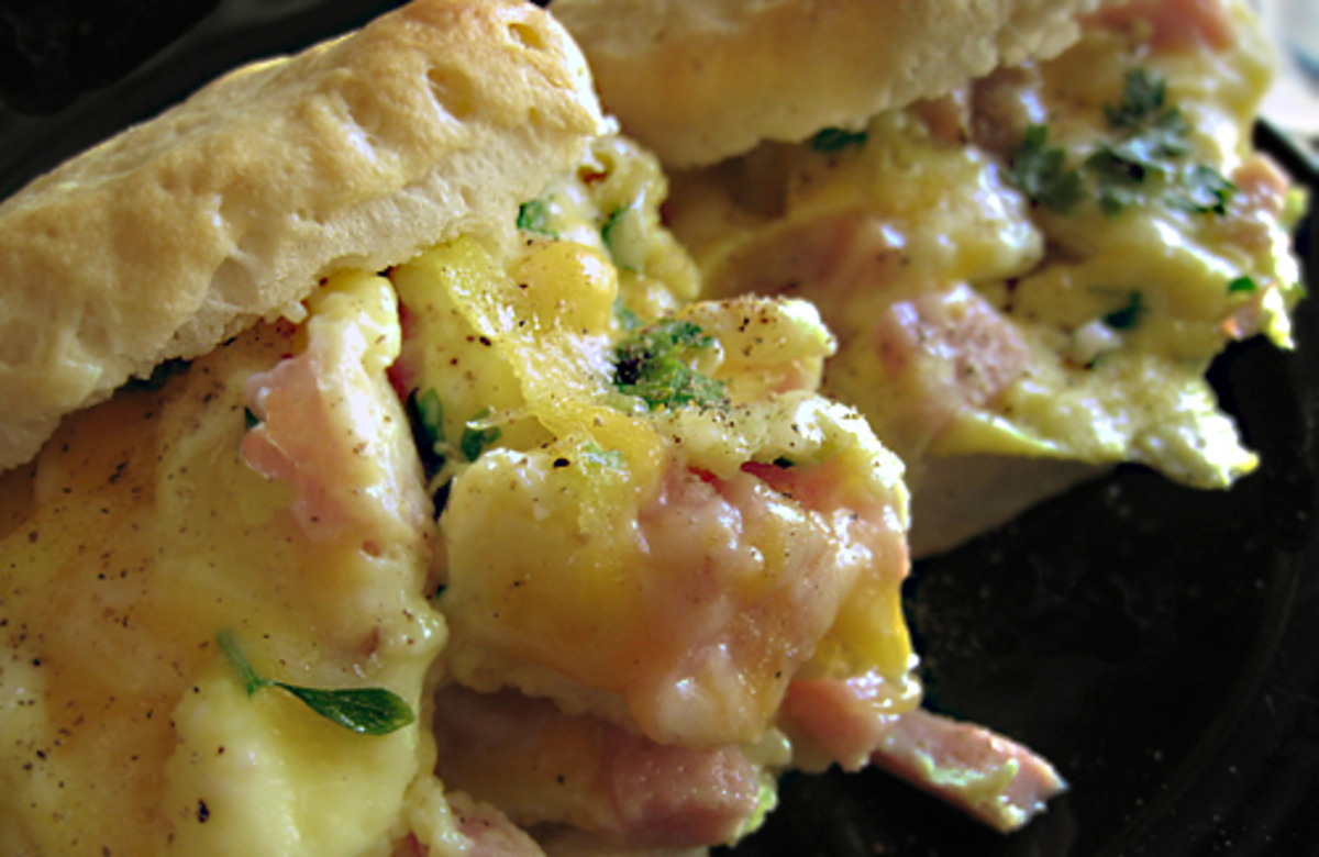 Eggs and Ham Biscuits
