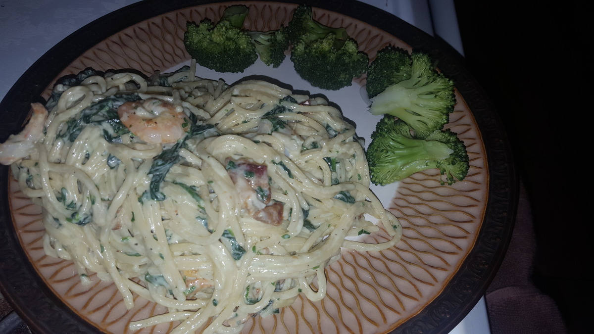 Shrimp Spinach Bacon Alfredo Recipe Food Com
