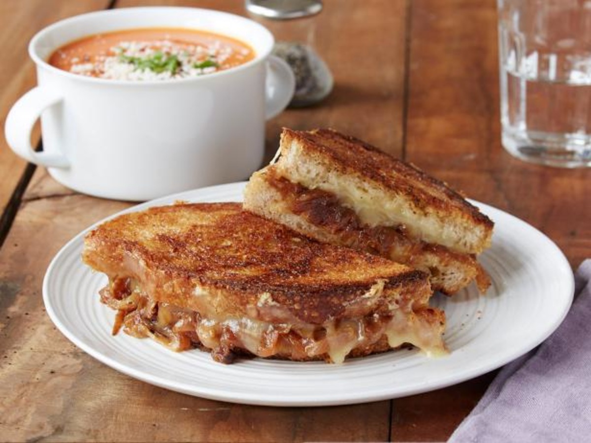 Grilled Cheese With Caramelized Onions Recipe Food Com