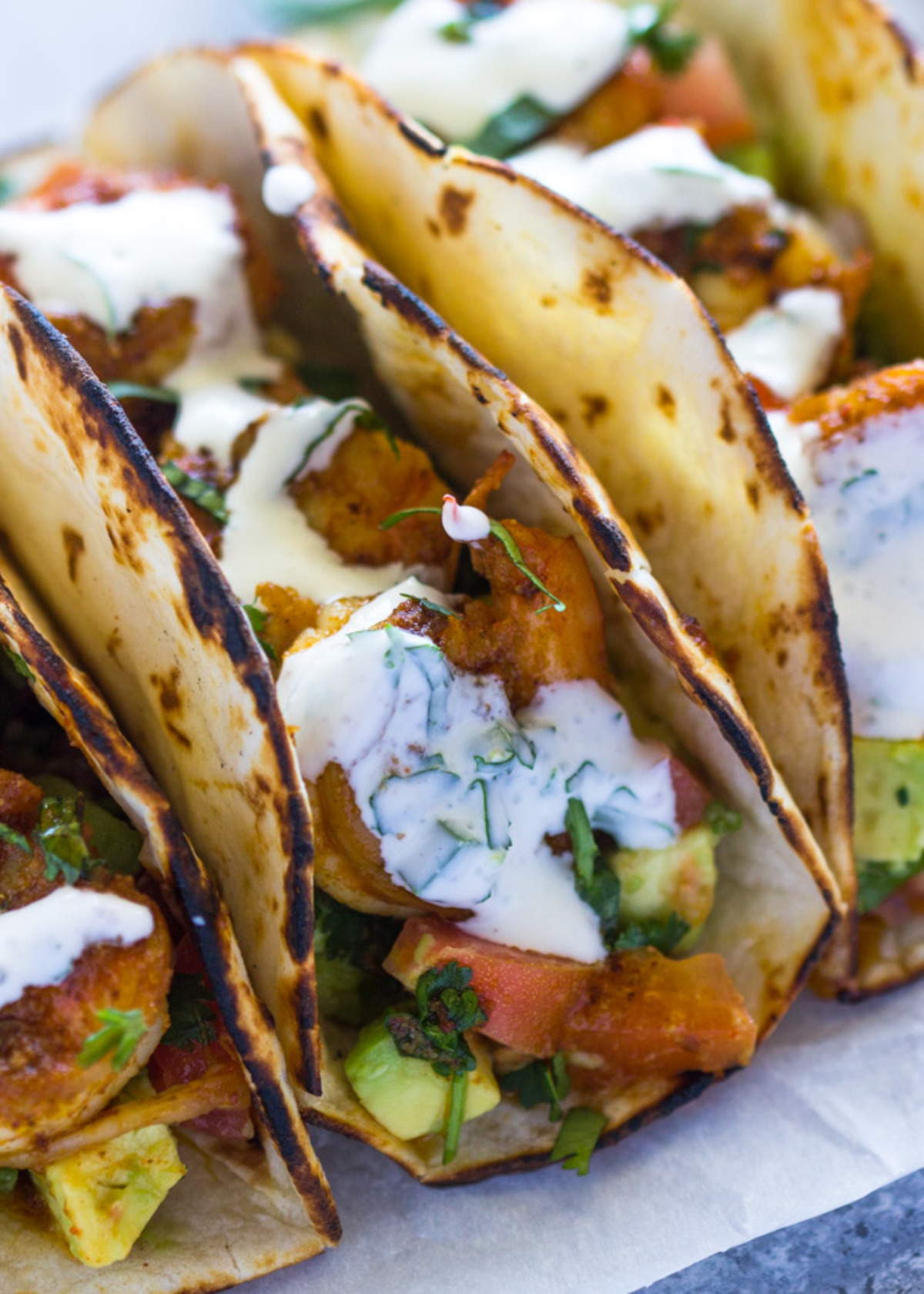 Shrimp Tacos With Avocado Salsa image