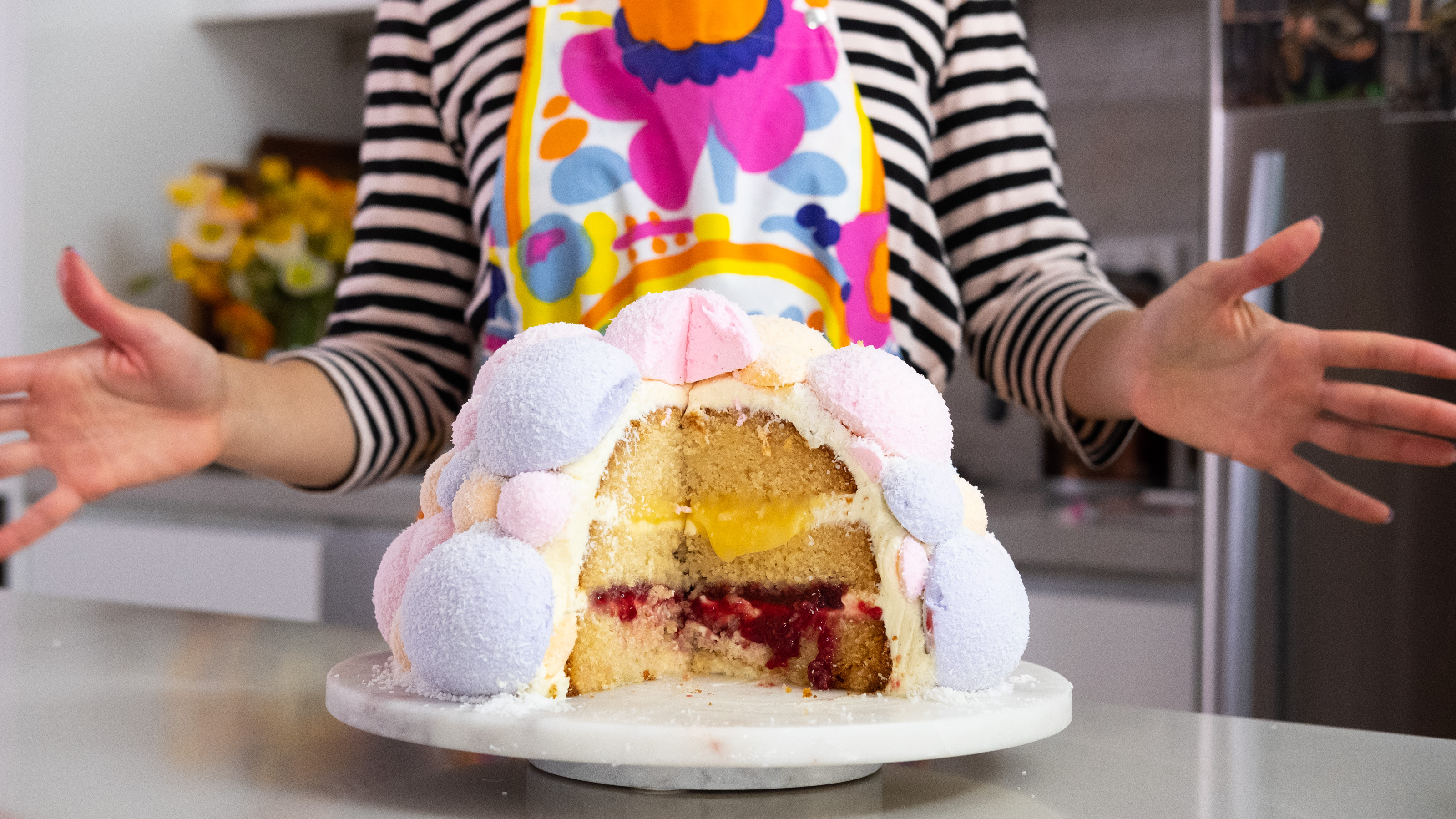 Make Katherine Sabbaths Marshmallow PomPom Cake Foodcom