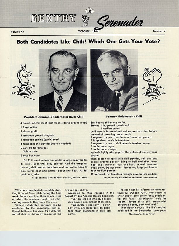 Senator Barry Goldwater's Expert Chili Con Carne With Beans