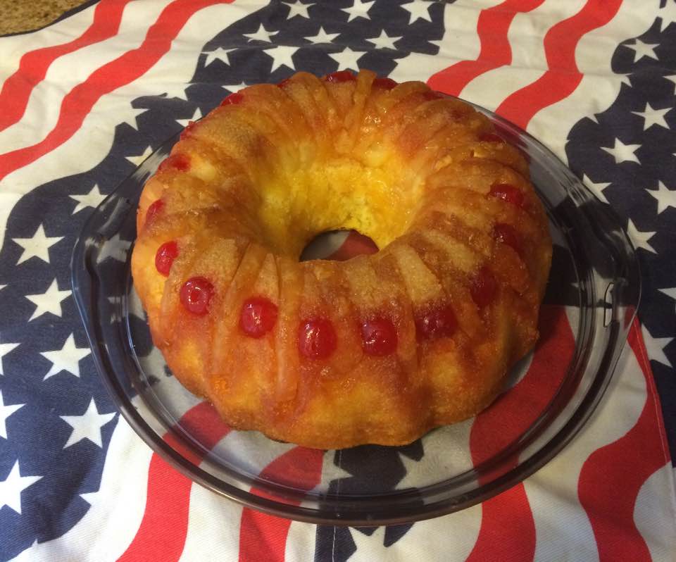 Pineapple-Cherry Upside Down Bundt Cake