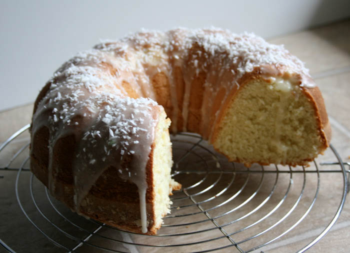 COCONUT BUNDT CAKE WITH POWDERED-SUGAR GLAZE