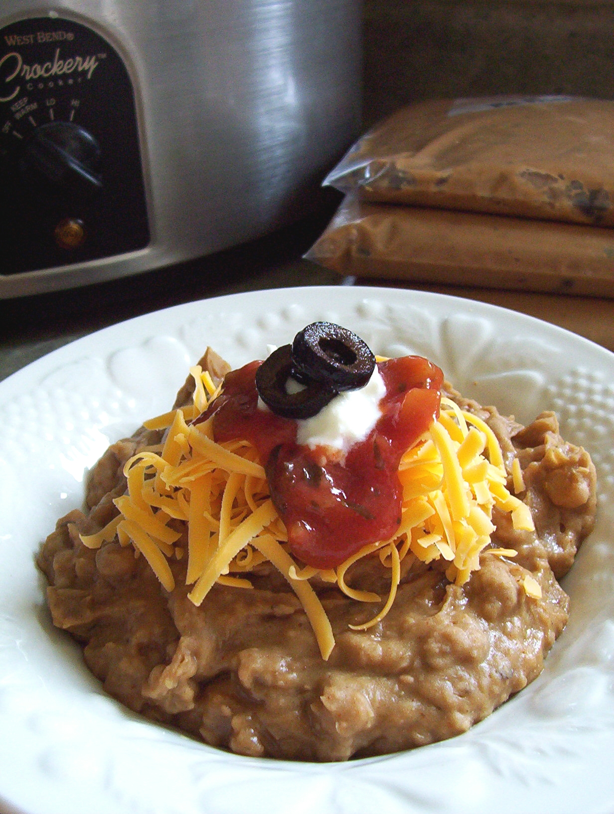 CROCK POT FAT FREE REFRIED BEANS FOR THE FREEZER - OAMC